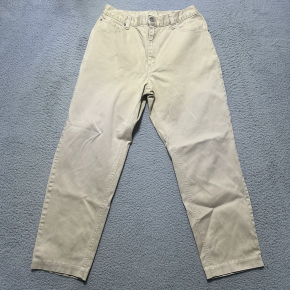 Levi's Denim - Vintage Women's Levi's 550 Relaxed Fit Tapered Tan Denim Jeans 12 Y2K Preppy